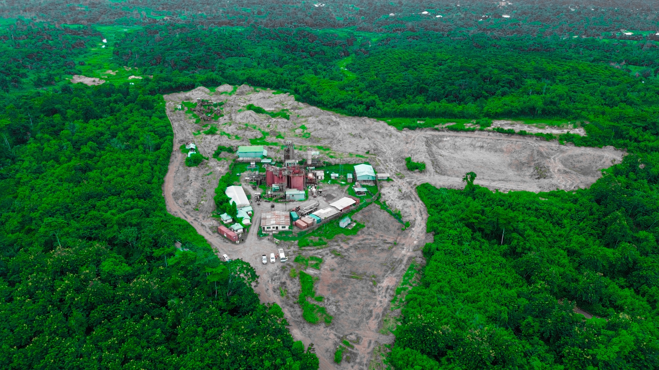 Aerial view of mining operations